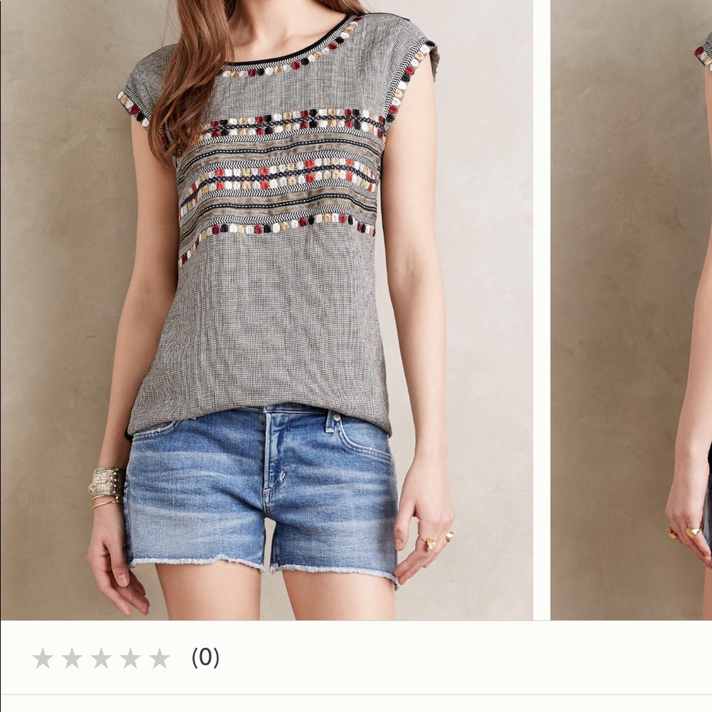 Anthropologie Elora embroideried tee XS